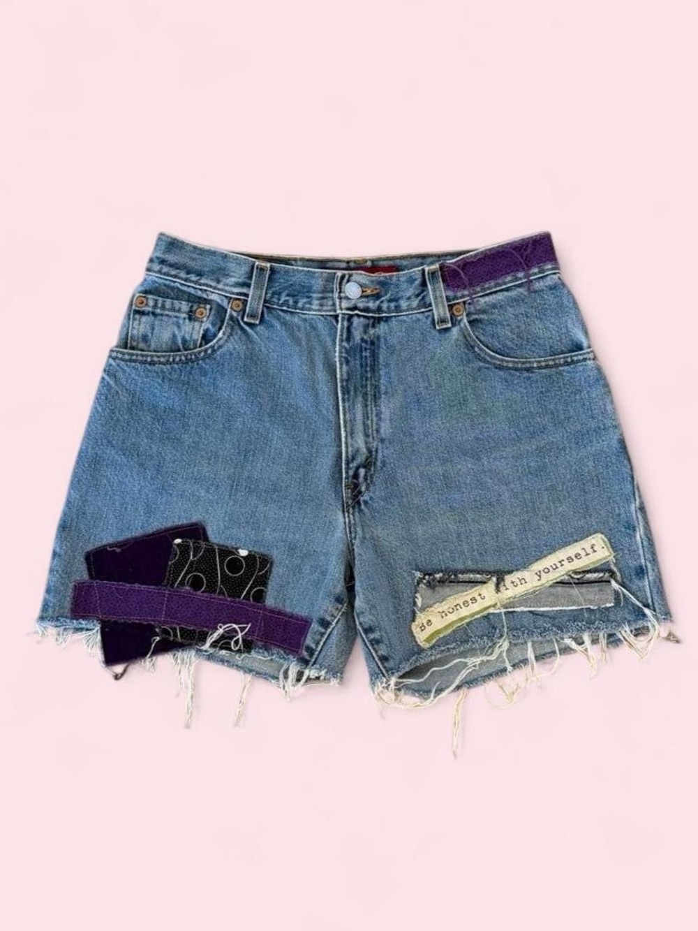 Levi's 550 Up-Cycled Patchwork Denim Shorts